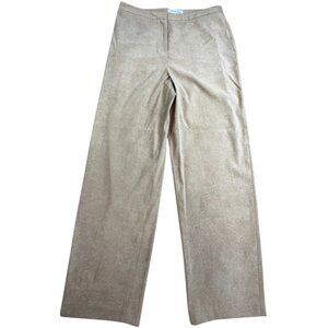 Judith Hart Pants Women 14 Tan Straight Leg Pull On Embossed Paisley Dressy